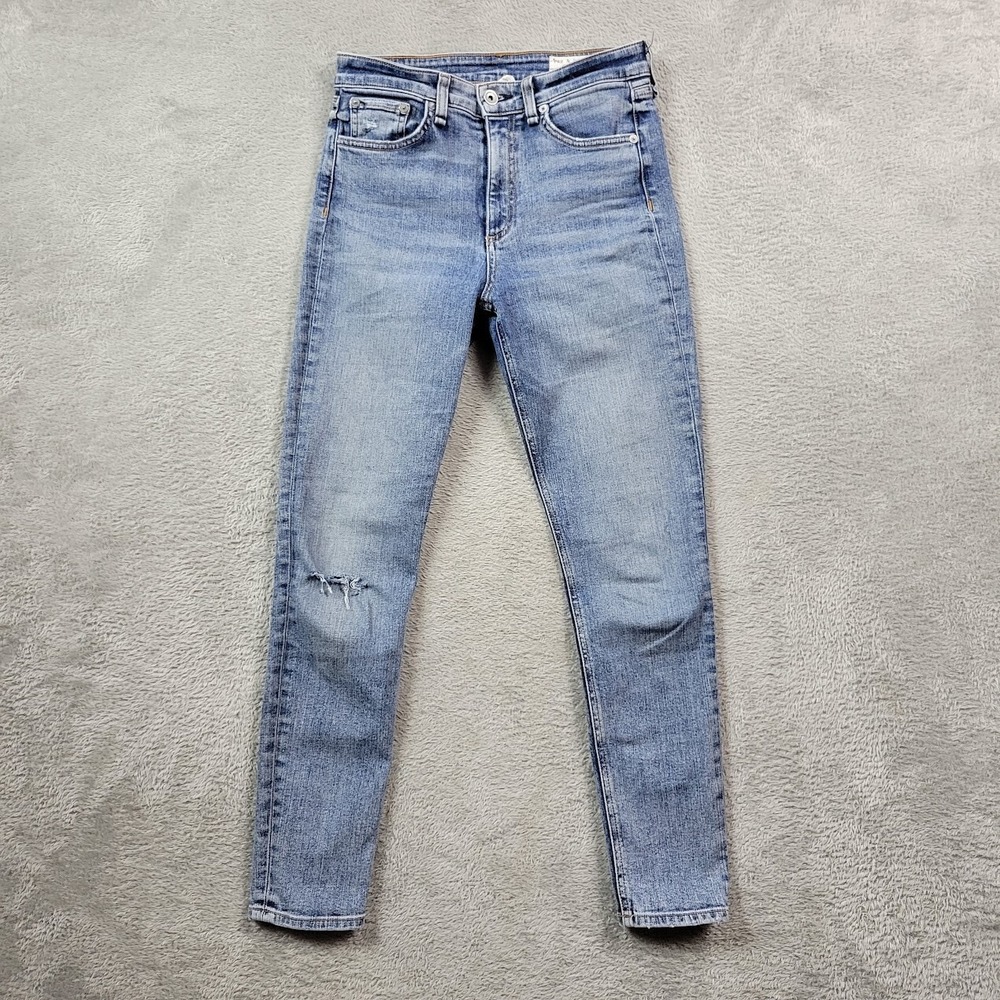 Rag & Bone Jeans Womens 26X27 Blue Nina High Rise Ankle Skinny Denim